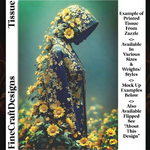 Sunflower Spirit in Floral Robe DT2R Decoupage Tissue Paper