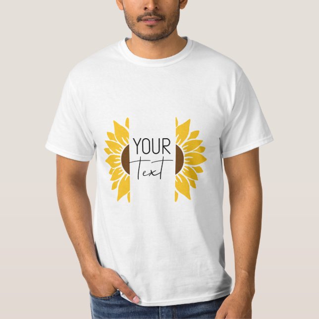 Sunflower Split Yellow Artwork T-Shirt (Front)
