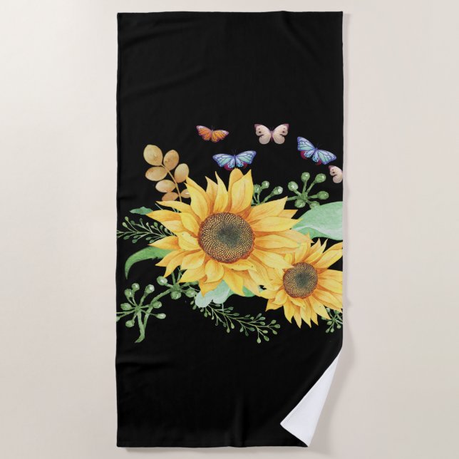 sunflower spring beach towel (Front)