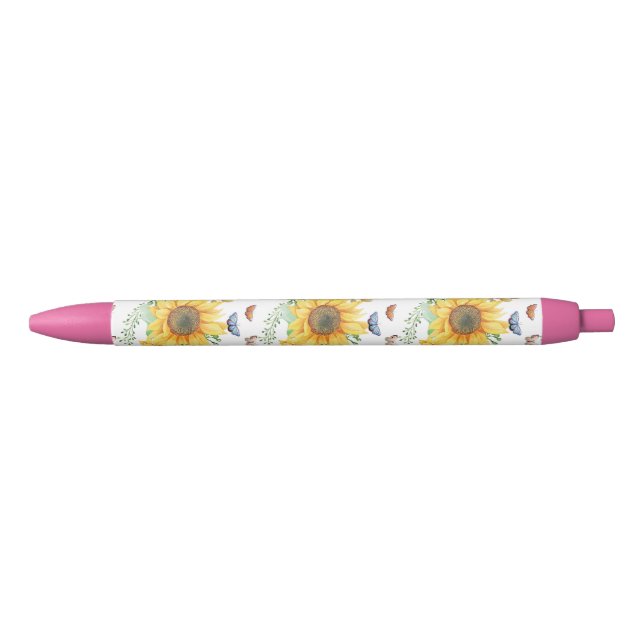 sunflower spring black ink pen (Front)