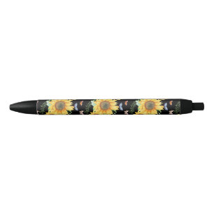 sunflower spring black ink pen