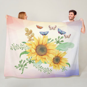 sunflower spring fleece blanket