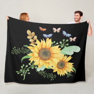 sunflower spring fleece blanket