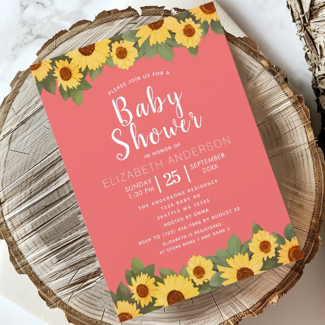 Sunflower Spring Girl's Baby Shower Invitation (Creator Uploaded)