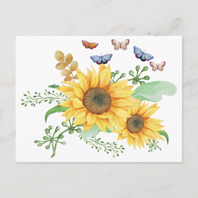 sunflower spring holiday postcard (Front)