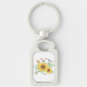 sunflower spring key ring