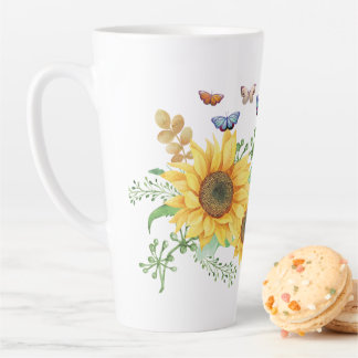 sunflower spring latte mug