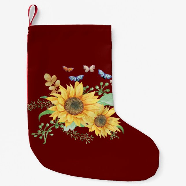 sunflower spring small christmas stocking (Front)