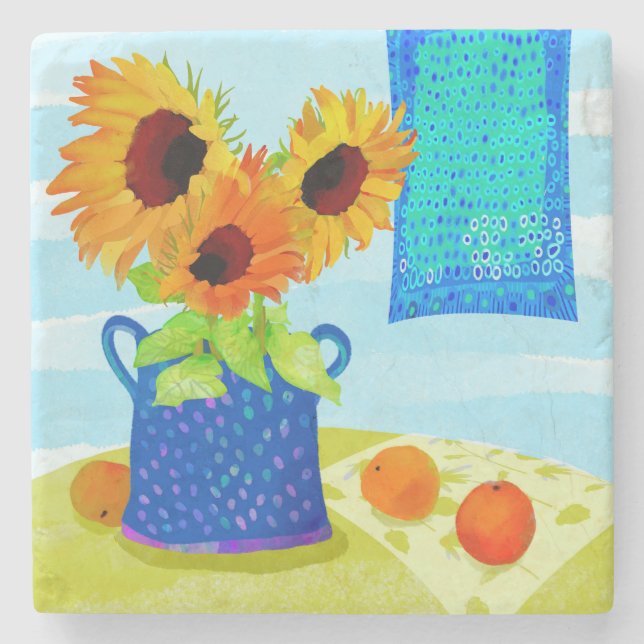 Sunflower Square Coaster (Front)