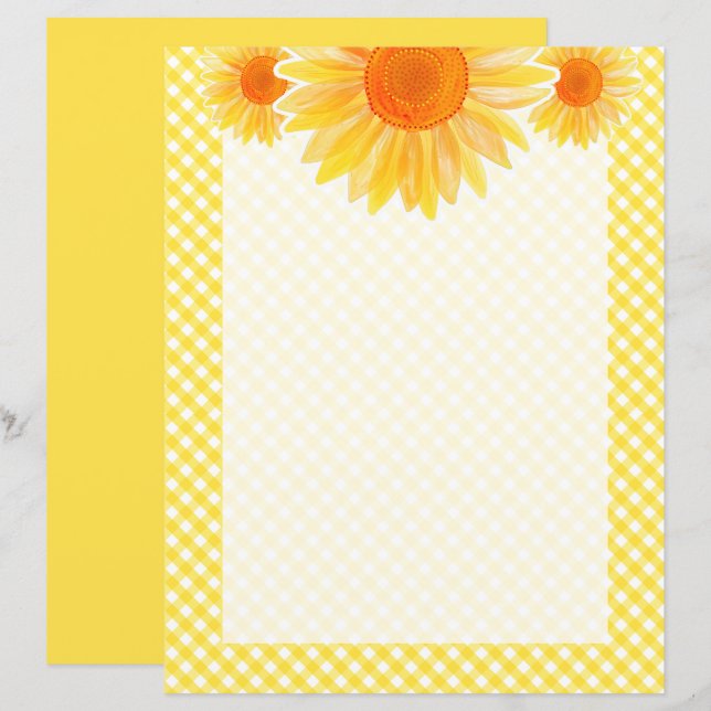 Sunflower Stationery Paper (Front/Back)