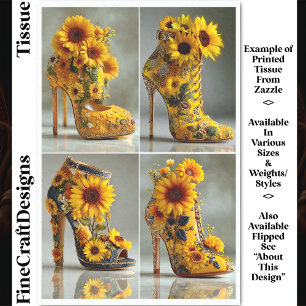 Sunflower Stiletto Heel Art DT3R Decoupage Tissue Paper