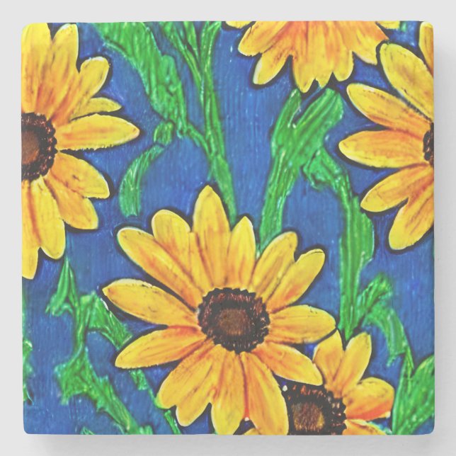 Sunflower Stone Coaster (Front)