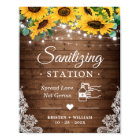 Sunflower String Lights Sanitizing Station Sign