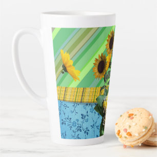 Sunflower Stripe Latte Mug