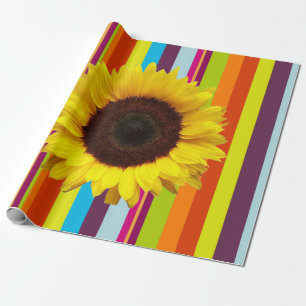 Sunflower Stripe Matte Wrapping Paper