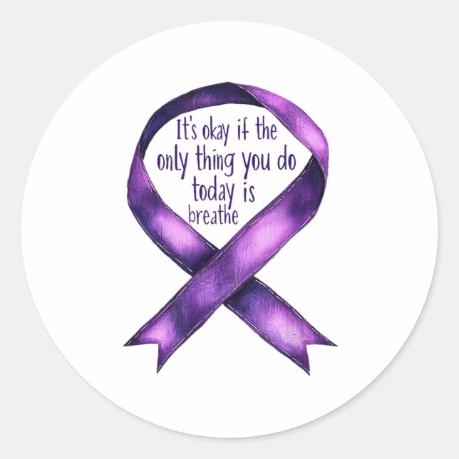 Sunflower Suicide Awareness  Classic Round Sticker (Front)