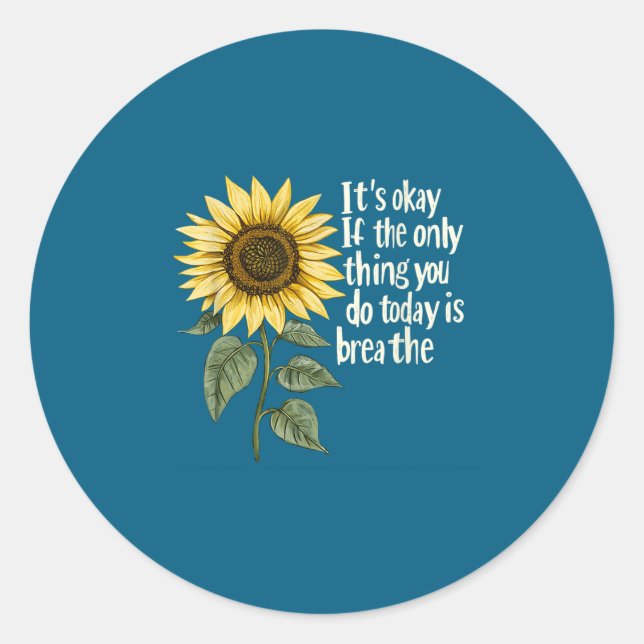 Sunflower Suicide Awareness  Classic Round Sticker (Front)