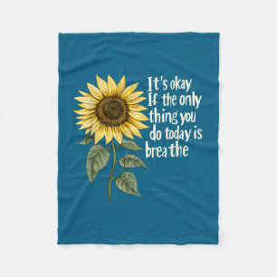 Sunflower Suicide Awareness Fleece Blanket