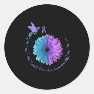 Sunflower Suicide Prevention Awareness Classic Round Sticker