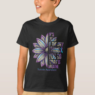 Sunflower Suicide Prevention Awareness Week Teal P T-Shirt