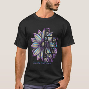 Sunflower Suicide Prevention Awareness Week Teal P T-Shirt