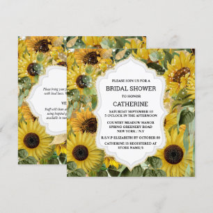 Sunflower summer elegant collage editable bridal invitation