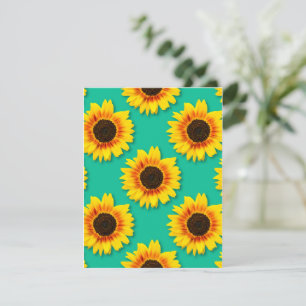 Sunflower Summer Floral Party Thank You Card
