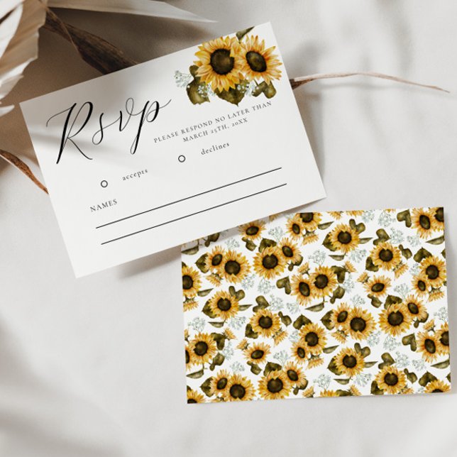 Sunflower Summer Floral Wedding RSVP Card (Creator Uploaded)