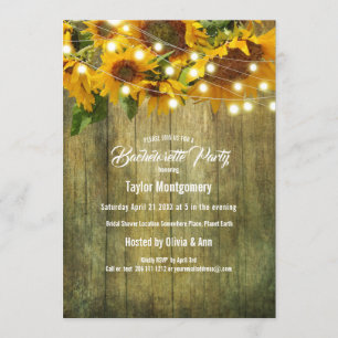 Sunflower Summer   Rustic Americana Thank You Invitation