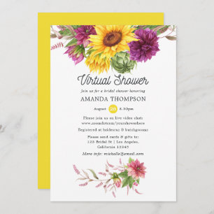 Sunflower Summer Virtual Bridal Shower Invitation