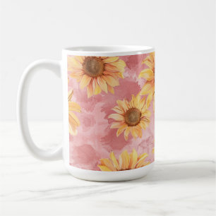 Sunflower Summer Yellow Watercolor Coffee Mug