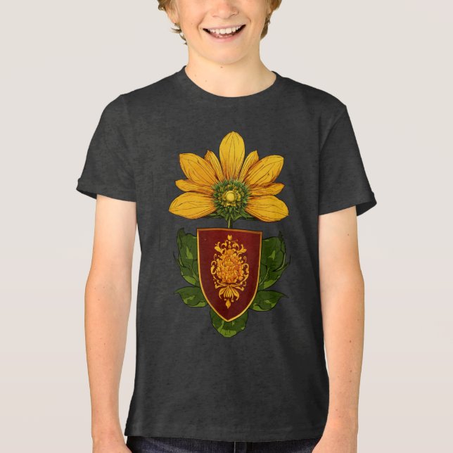 Sunflower & Sun – Symbol of Optimism & Growth  Tri-Blend Shirt (Front)