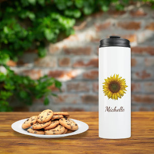Sunflower Sunflower Rustic Botanical Boho Thermal Tumbler