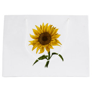 Sunflower Sunshine Floral Watercolor Flower Large Gift Bag