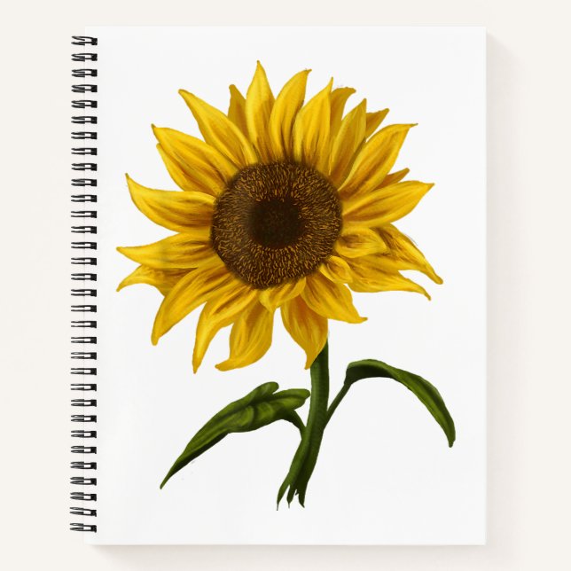Sunflower Sunshine Floral Watercolor Flower Notebook (Front)