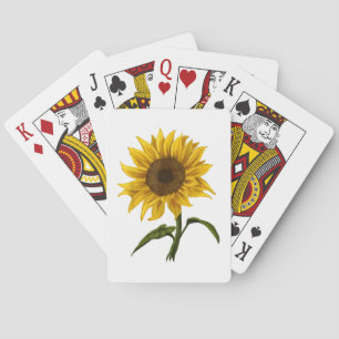 Sunflower Sunshine Floral Watercolor Flower Playing Cards