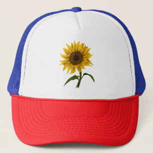 Sunflower Sunshine Floral Watercolor Flower Trucker Hat