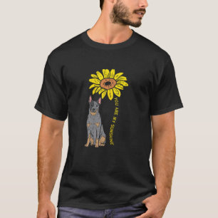 Sunflower Sunshine Heeler Animal Blue Red Cattle D T-Shirt