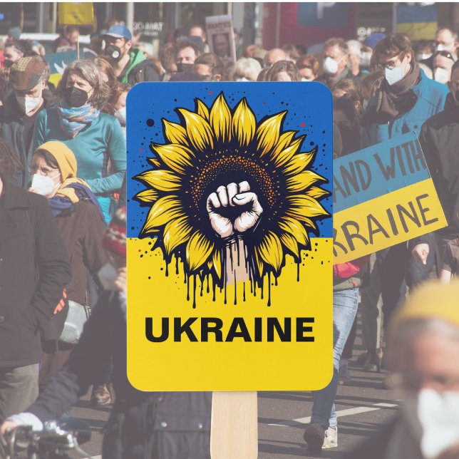 Sunflower Support Ukraine Flag All Over Print Hand Fan (Creator Uploaded)