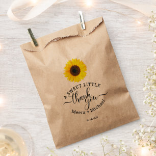Sunflower Sweet Thanks Wedding Favour Bags