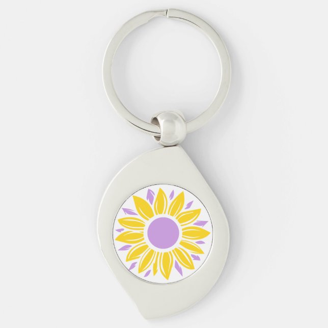 Sunflower Swirl Key Chain (Front)