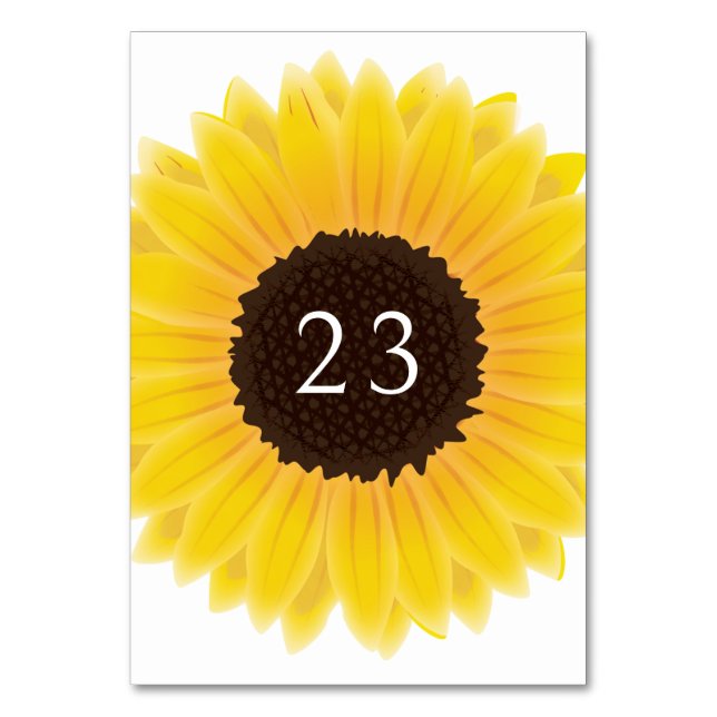 Sunflower Table Number (Front)