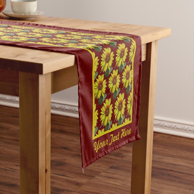 Sunflower Table Runner - Optional Personalisation (In Situ)