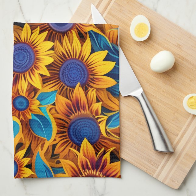 Sunflower Tea Towel (Quarter Fold)