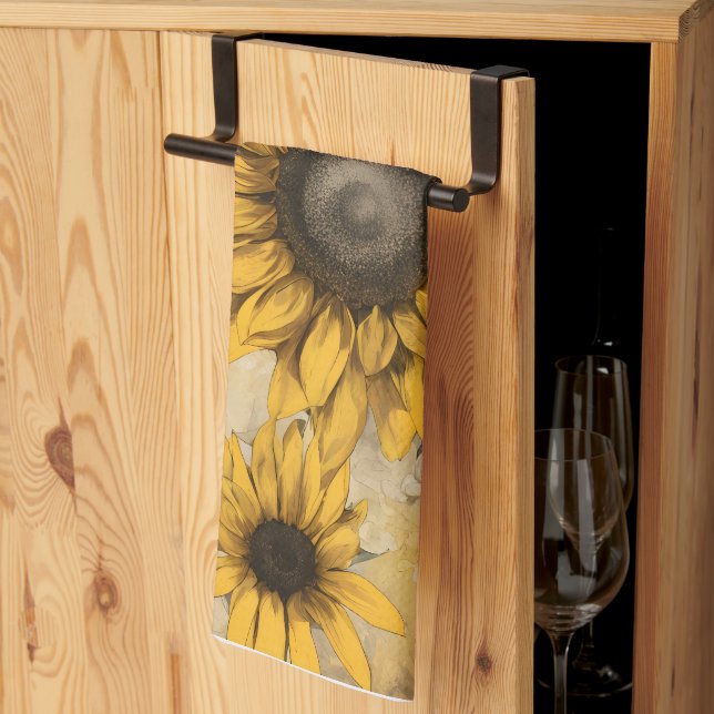 Sunflower Tea Towel (Thirds Fold)