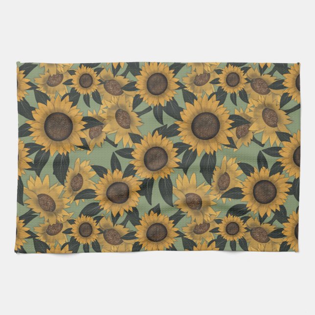 Sunflower tea towel (Horizontal)