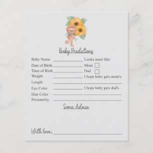 Sunflower Teddy Baby Shower Predictions And Advice