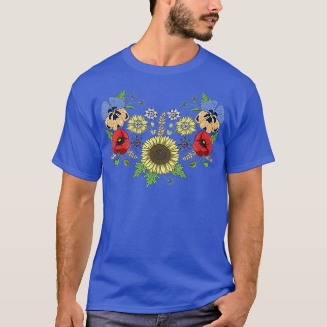 Sunflower Tee Cute Floral Vintage Ukrainian (Front)