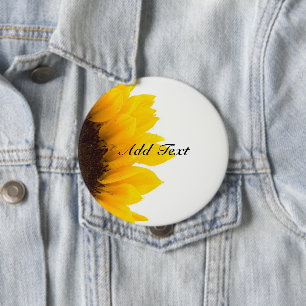 Sunflower template 10 cm round badge