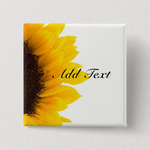 Sunflower template 15 cm square badge